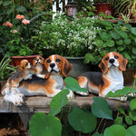 Simulation Dog Sculpture Decoration Beagle Model Statue Villa Courtyard TV Cabinet Wine Cabinet Fake Dog Decoration