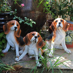 Simulation Dog Sculpture Decoration Beagle Model Statue Villa Courtyard TV Cabinet Wine Cabinet Fake Dog Decoration