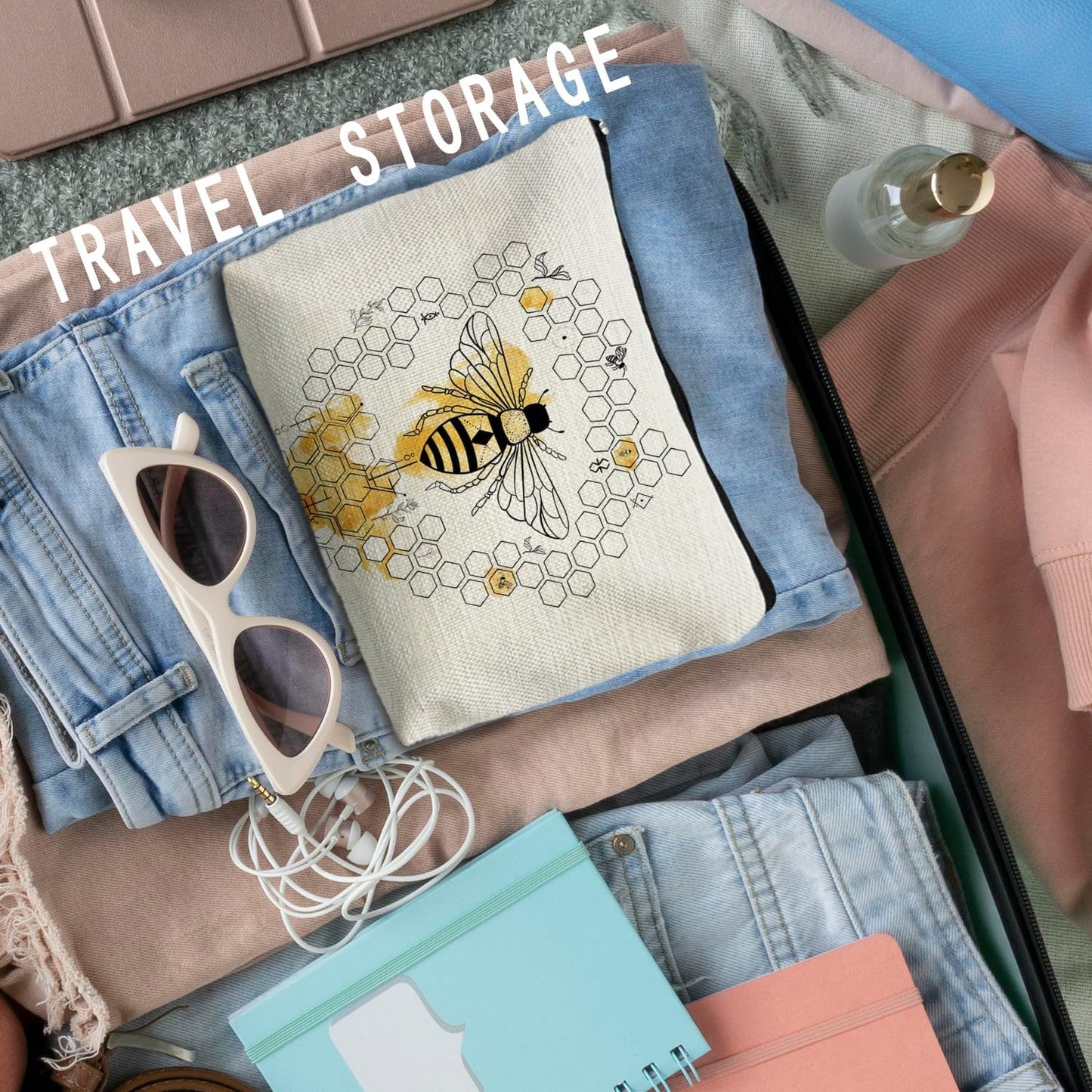 Bee Gifts: Honeycomb Makeup Bags for Bee Lovers and Beekeeper Accessories