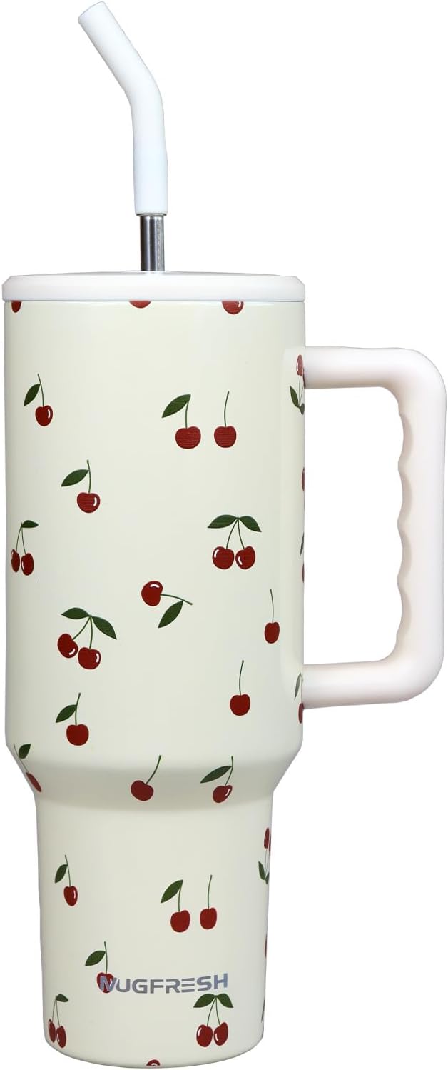 Butterfly Tumbler, Butterfly Gifts for Women 40 Oz Insulated Tumbler with Handle and Straw Cup Holder Friendly Travel Mug Stainless Steel Water Bottle