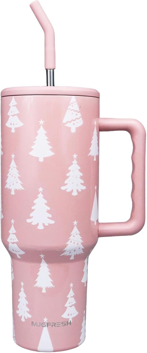 Butterfly Tumbler, Butterfly Gifts for Women 40 Oz Insulated Tumbler with Handle and Straw Cup Holder Friendly Travel Mug Stainless Steel Water Bottle