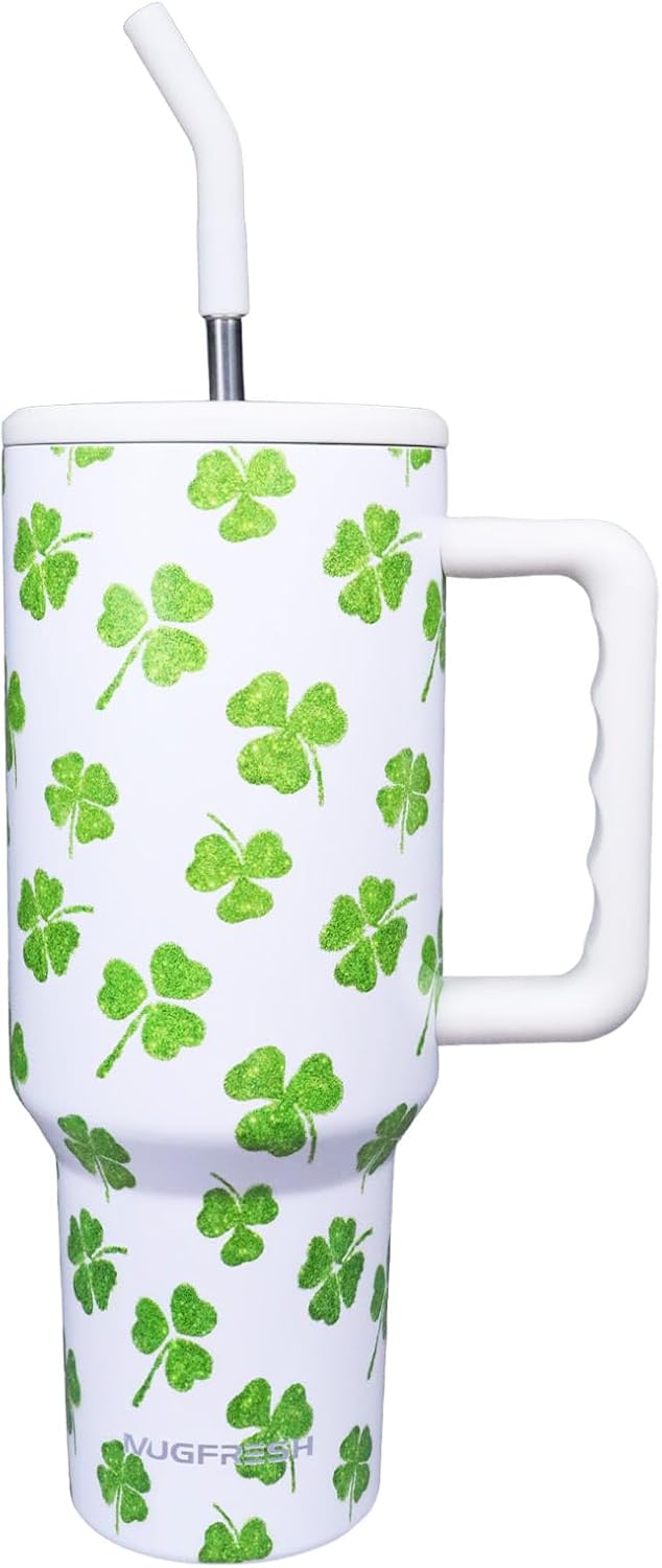 Butterfly Tumbler, Butterfly Gifts for Women 40 Oz Insulated Tumbler with Handle and Straw Cup Holder Friendly Travel Mug Stainless Steel Water Bottle