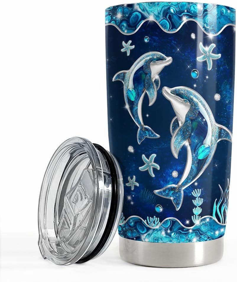 Purple Butterfly Tumbler Jewelry Style Butterfly Lover 20Oz Tumblers with Lid Gift for Women Girl Daughter Sister Mom Christmas Birthday Present