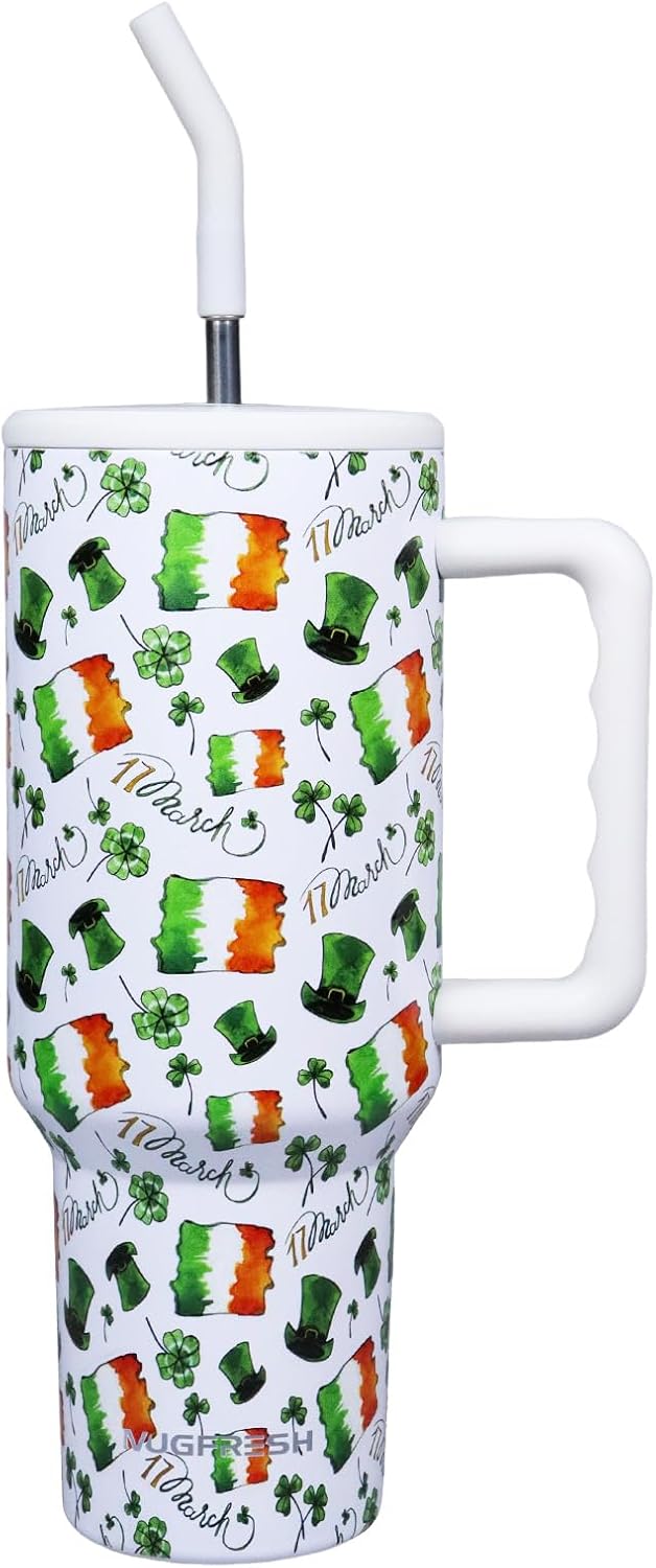 Butterfly Tumbler, Butterfly Gifts for Women 40 Oz Insulated Tumbler with Handle and Straw Cup Holder Friendly Travel Mug Stainless Steel Water Bottle