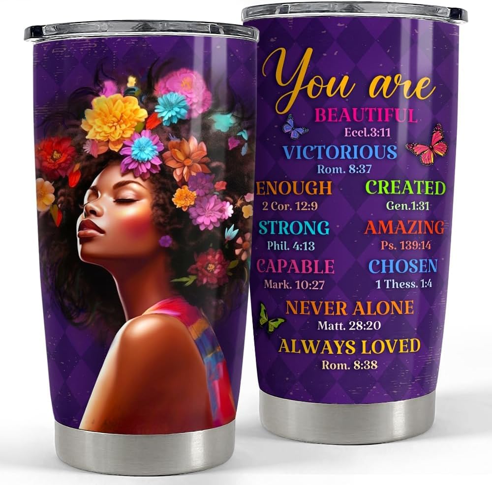 Purple Butterfly Tumbler Jewelry Style Butterfly Lover 20Oz Tumblers with Lid Gift for Women Girl Daughter Sister Mom Christmas Birthday Present