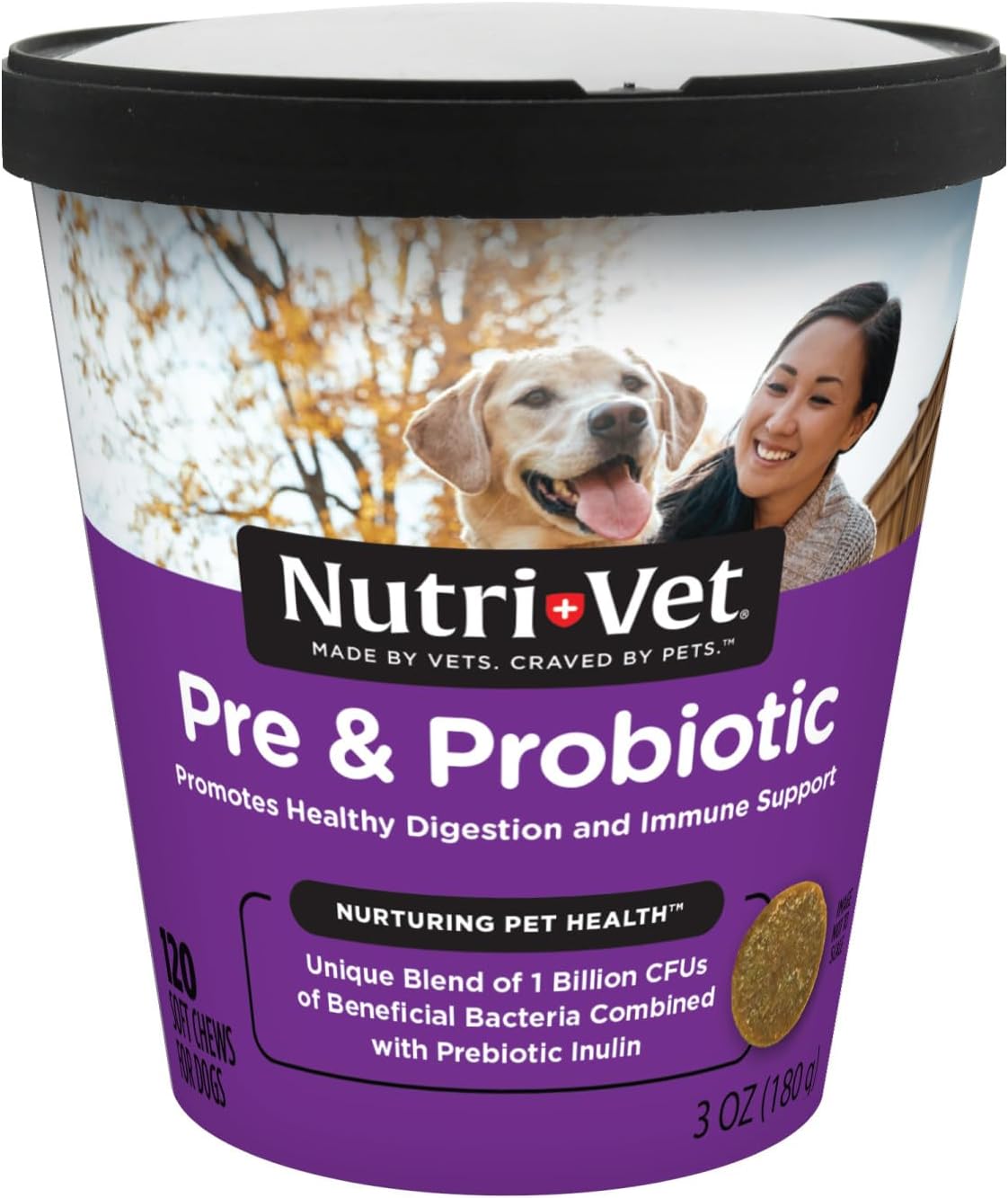 Pre & Probiotics for Dogs, Digestive Support, Upset Stomach, Puppy Probiotic, Pet Vitamins and Supplements, Dog Probiotics, Liver & Cheese Flavor, 120 Soft Chews