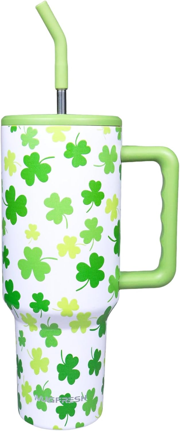 Butterfly Tumbler, Butterfly Gifts for Women 40 Oz Insulated Tumbler with Handle and Straw Cup Holder Friendly Travel Mug Stainless Steel Water Bottle