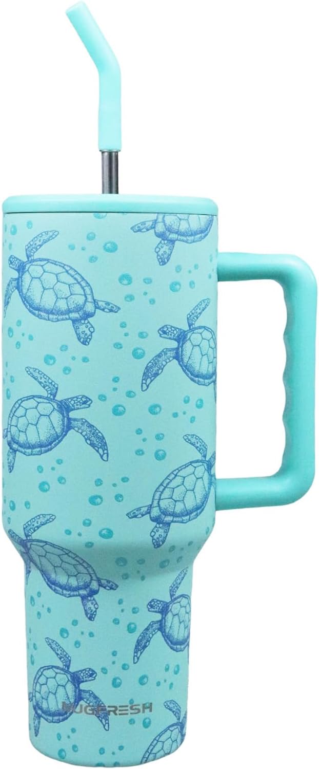 Butterfly Tumbler, Butterfly Gifts for Women 40 Oz Insulated Tumbler with Handle and Straw Cup Holder Friendly Travel Mug Stainless Steel Water Bottle