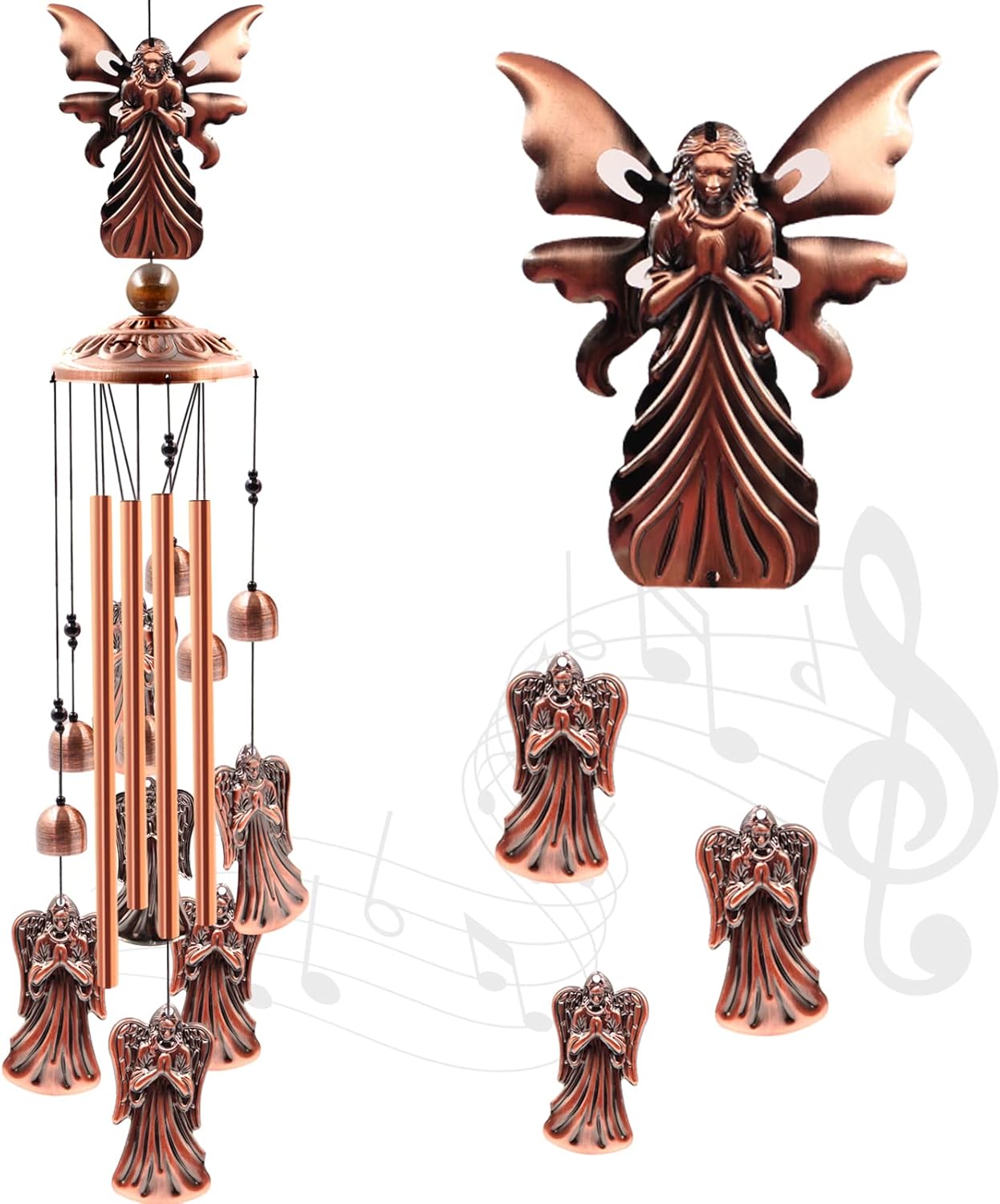 Wind Chimes Outdoor Clearance, Butterflies Aluminum Tube Windchime with S Hook,Patio Garden Decor, Housewarming Gift.
