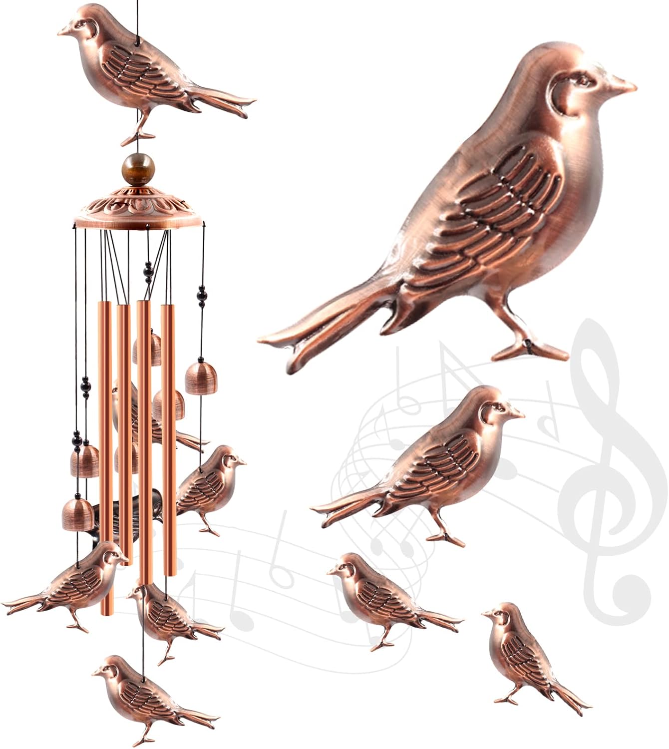 Wind Chimes Outdoor Clearance, Butterflies Aluminum Tube Windchime with S Hook,Patio Garden Decor, Housewarming Gift.
