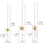 3 Pack Sun Catcher Crystal Honeycomb Bee Ornaments Crystals Bumble Bee Honeycomb with Glass Prisms Decor Garden Suncatcher Window Hanging Gifts for Women,Bee Lovers