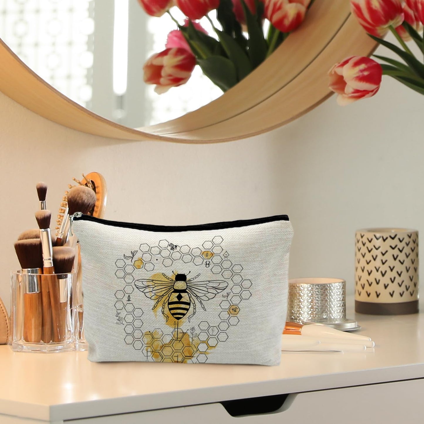 Bee Gifts: Honeycomb Makeup Bags for Bee Lovers and Beekeeper Accessories