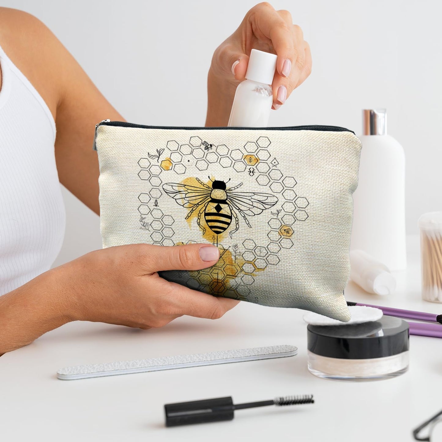 Bee Gifts: Honeycomb Makeup Bags for Bee Lovers and Beekeeper Accessories