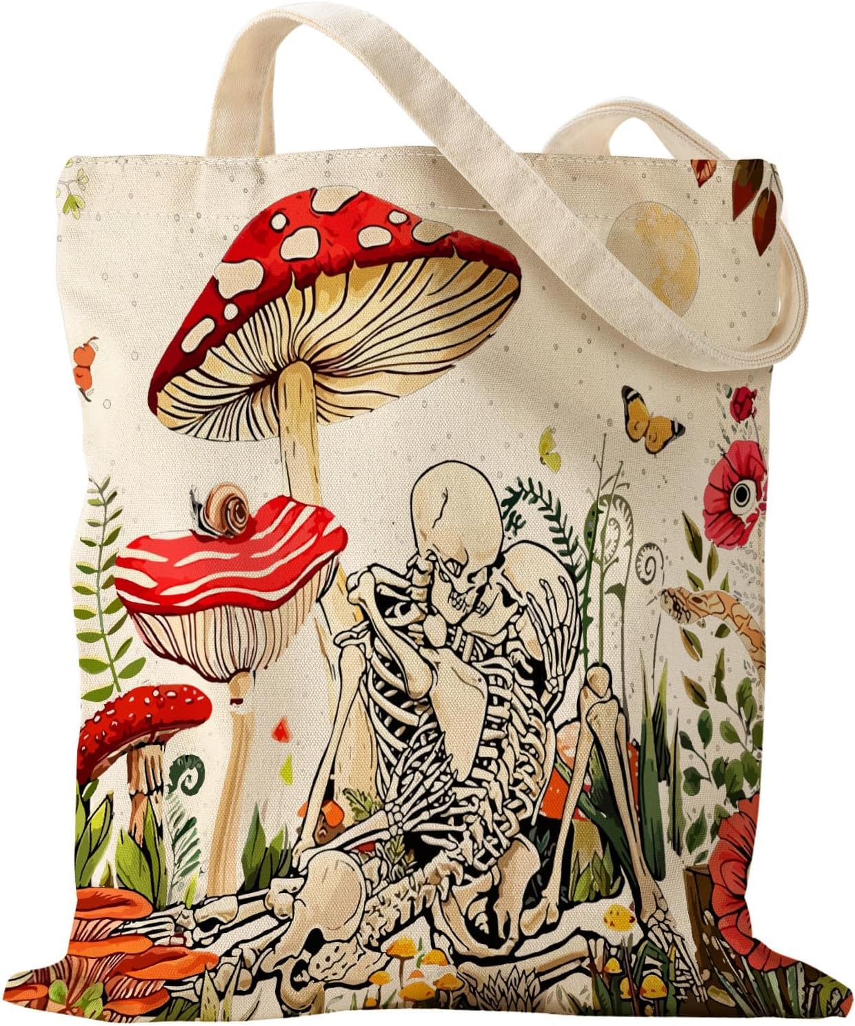 Aesthetic Canvas Tote Bag - Reusable Shoulder Tote Bag for Women Lady Casual Vacation, Shopping, Work, Gym
