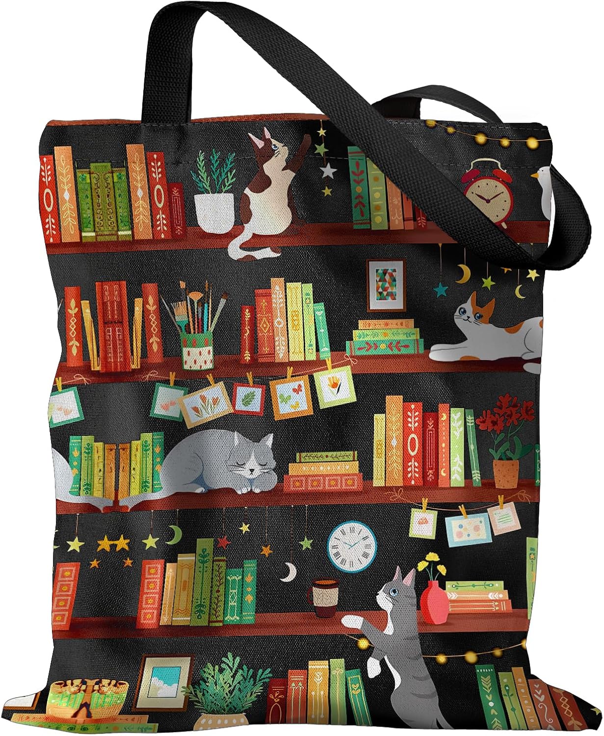 Aesthetic Canvas Tote Bag - Reusable Shoulder Tote Bag for Women Lady Casual Vacation, Shopping, Work, Gym