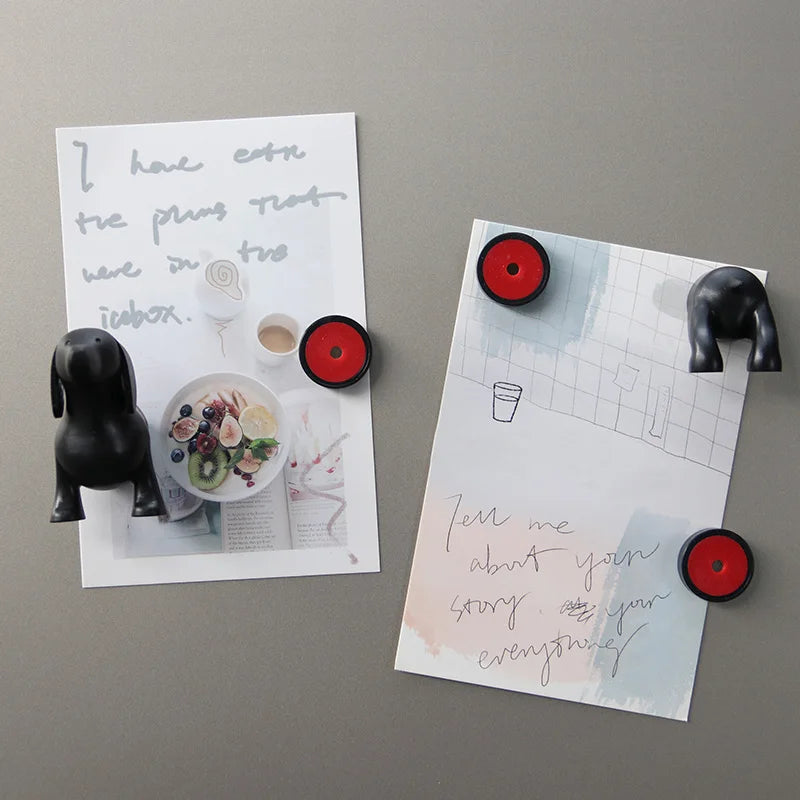 Animal Refrigerator Magnet Elk Puppy Dachshund Message Sticker Cartoon Magnet Sticker Freezer Box Decoration Sticker Note Magnet