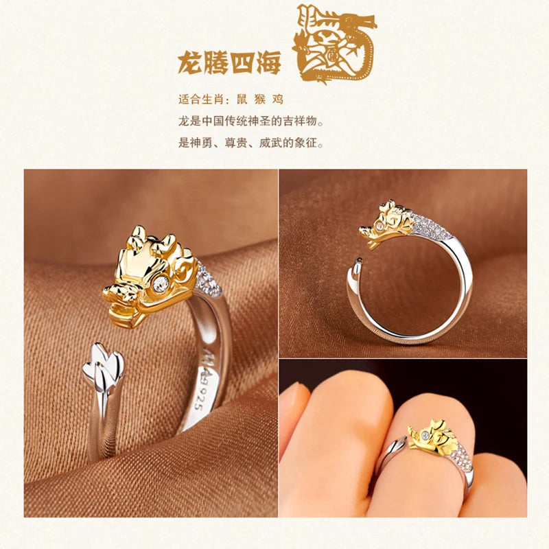 Milangirl Cubic Zirconia Open Wedding Adjustable Rings Cute Finger Ring Bunny Animal Jewelry Rabbit Shape Rings for Women