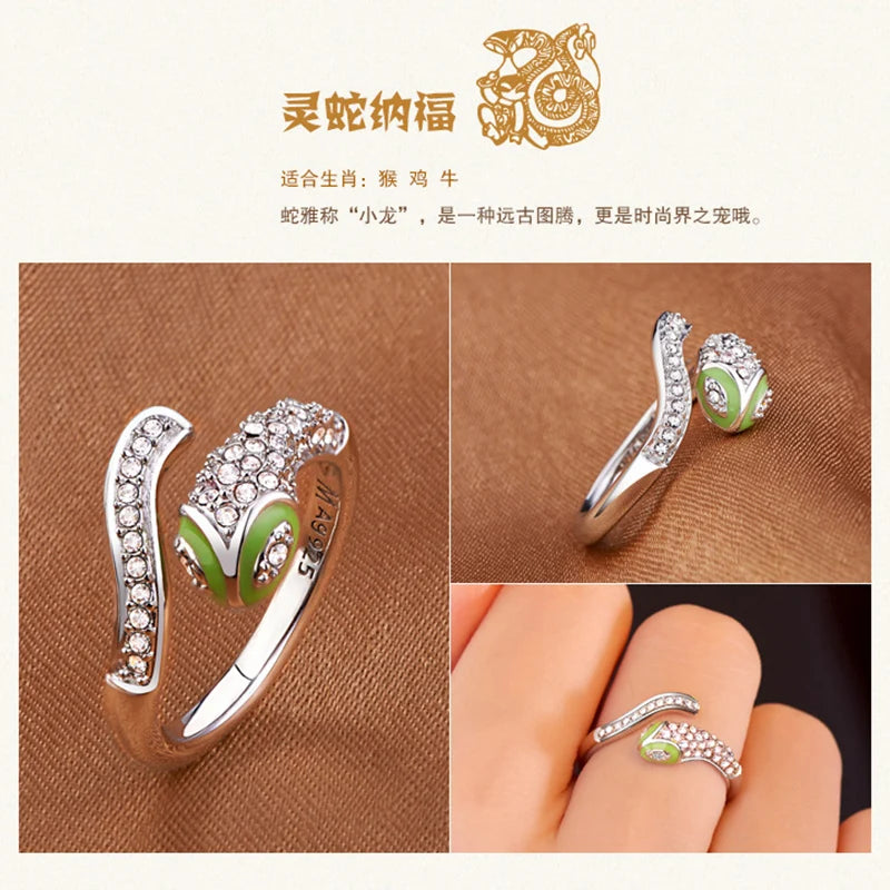 Milangirl Cubic Zirconia Open Wedding Adjustable Rings Cute Finger Ring Bunny Animal Jewelry Rabbit Shape Rings for Women
