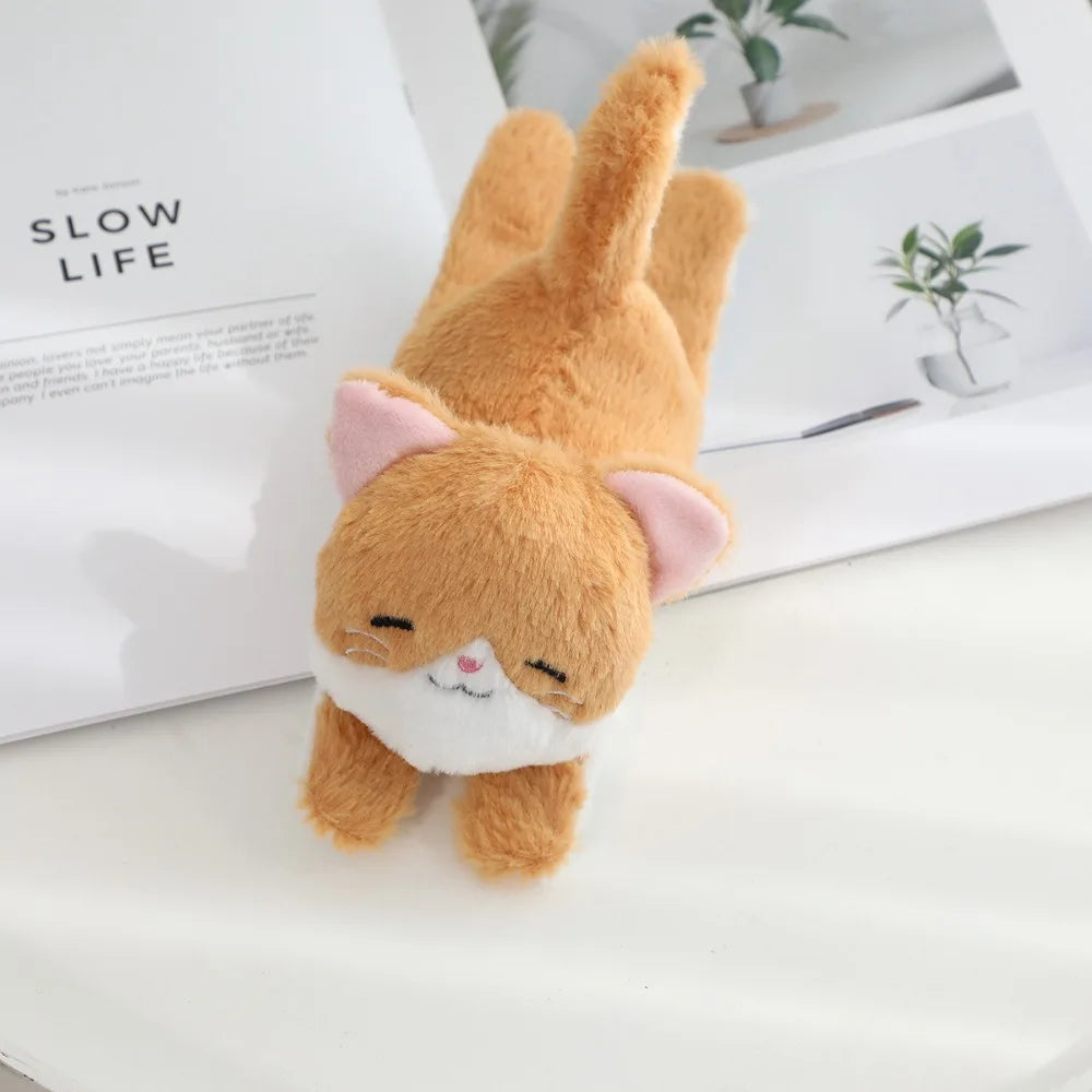 Simulation Cat Plush Slap Bracelet Smile Wrist Style Plush Doll Slap Bracelet with Tail Cute Cat Plush Wrist Band Birthday Gift