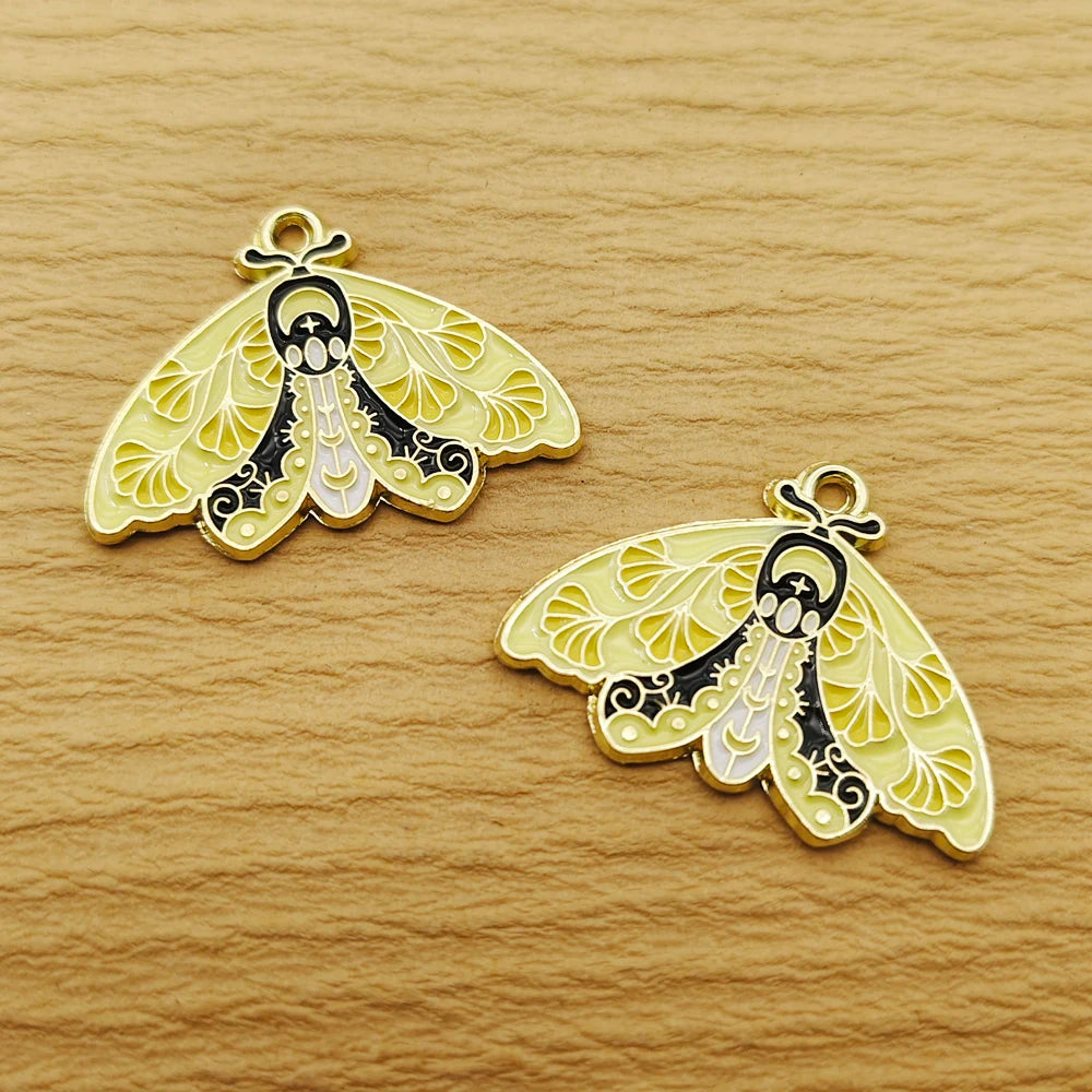 10Pcs Flower Butterfly Charm for Jewelry Making Enamel Necklace Bracelet Earring Pendant Diy Accessories Alloy Metal Gold Plated