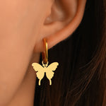 Stainless Steel Earrings Elegant Dainty Butterfly Pendants New Senior Fresh Kpop Korean Fashion Hoop Earrings for Women Jewelry