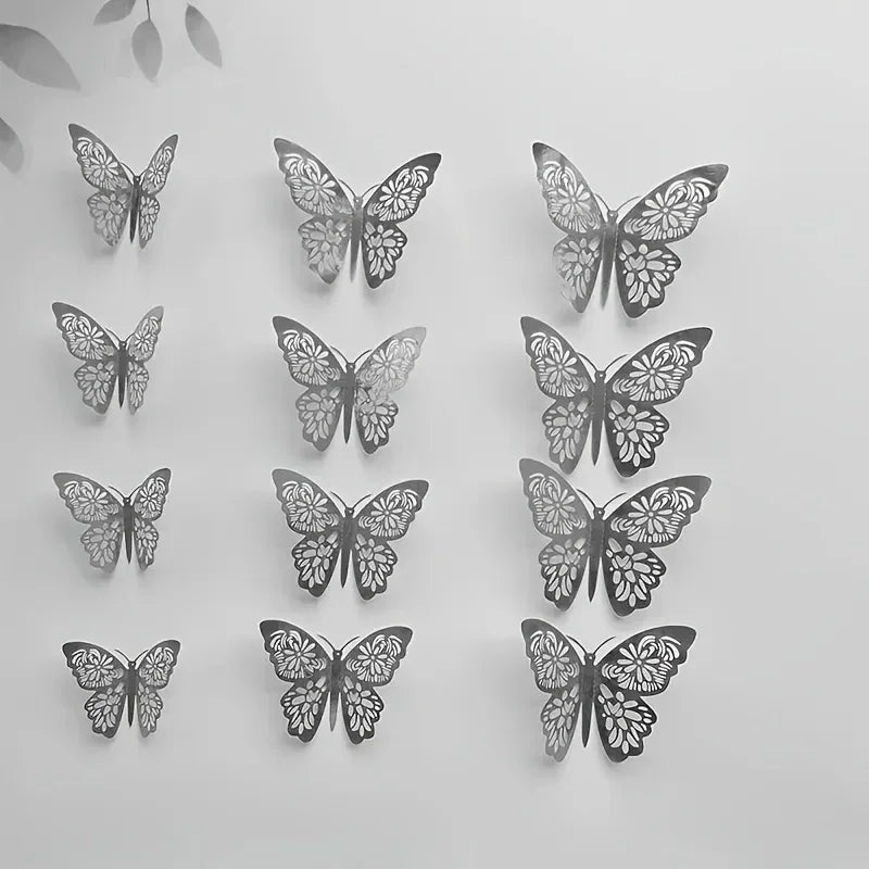 12/36/72PCS 3D Butterfly Wall Decor 4 Styles 3 Sizes,Butterfly Decorations for Butterfly Birthday Party Cake Room Decorations