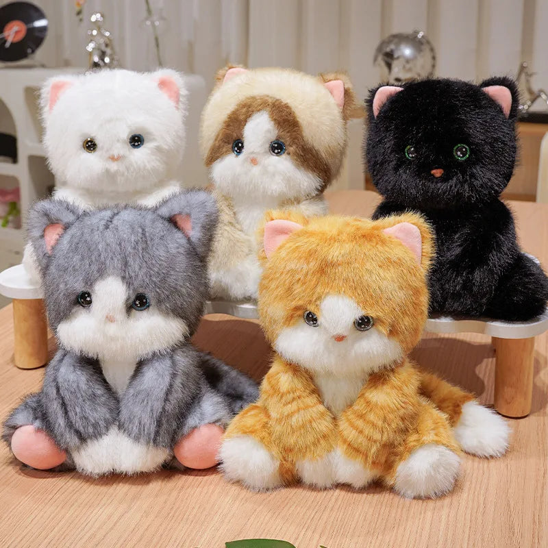 Cute Cartoon Cat Plush Dolls 24Cm Devon Rex Siamese Black Cat Soft Sleep Toy Cute Kids Birthday Gift Decorative Accompany Toy