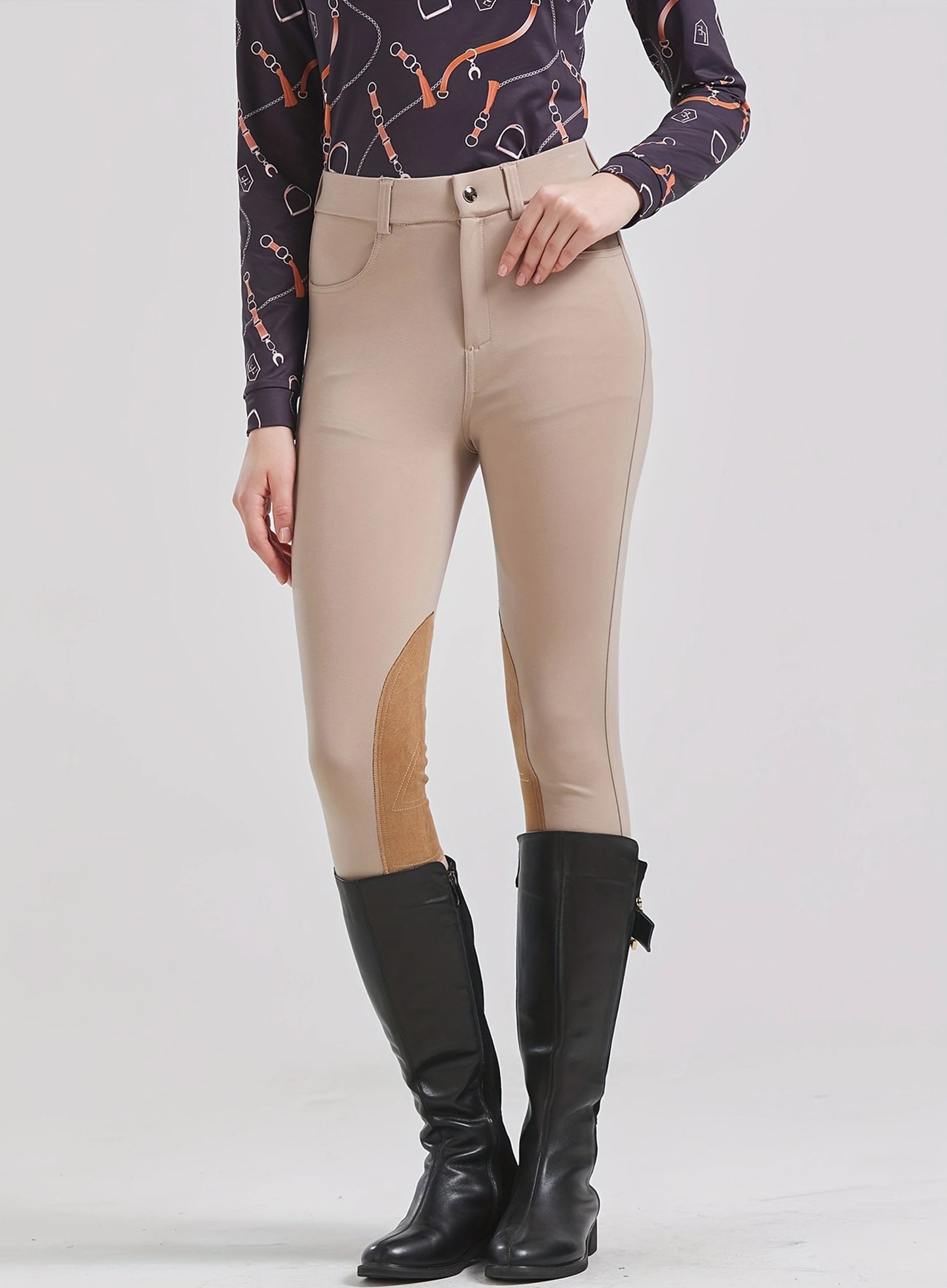 Breeches Women Equestrian Knee Patch Woman Horse Riding Pants Leggings Sport Training Horseback Tight Clothes - Quick Drying