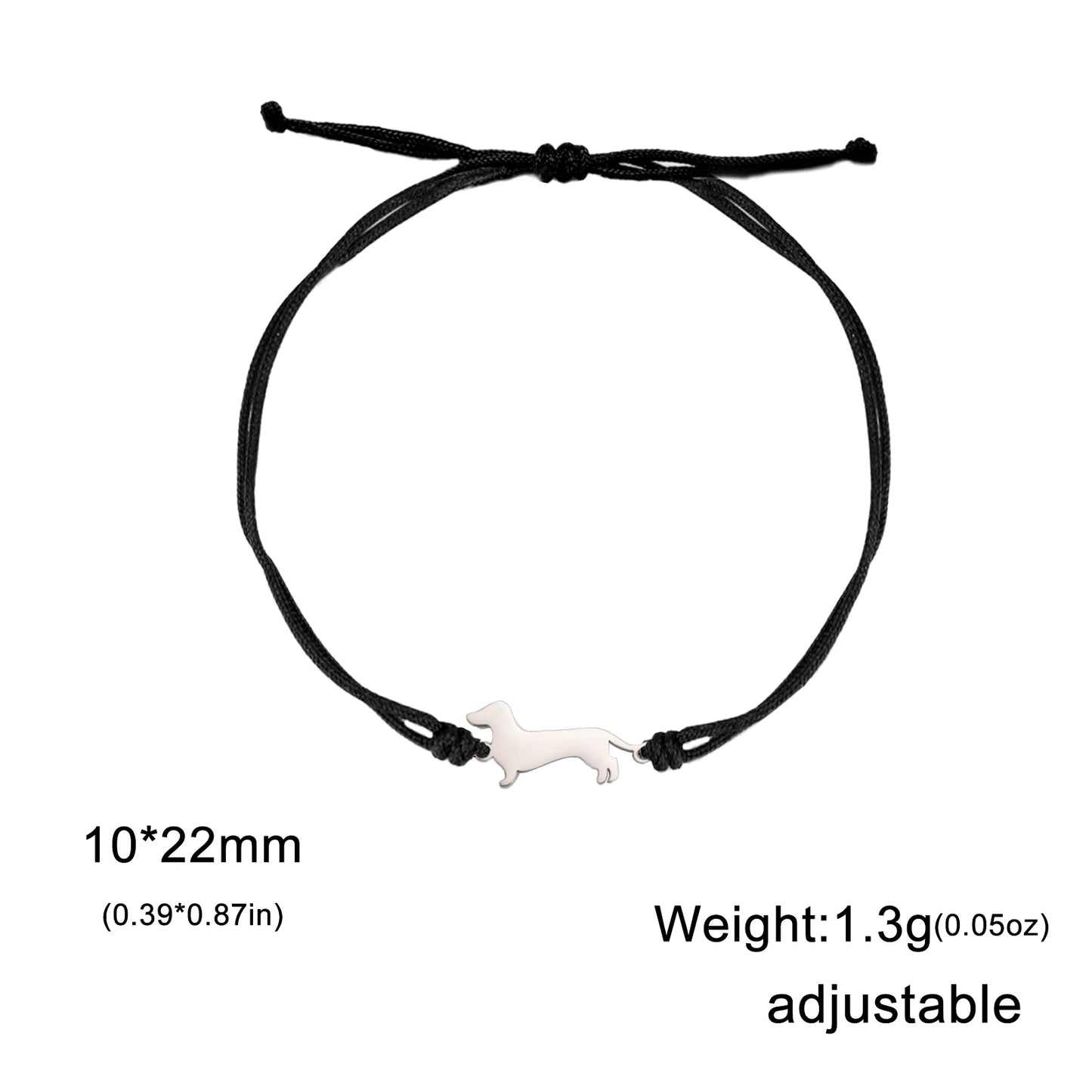 Dachshunds Sausage Dog Bracelets for Women Stainless Steel Double Layers Beads Chain Bracelets Jewelry Birthday Gift