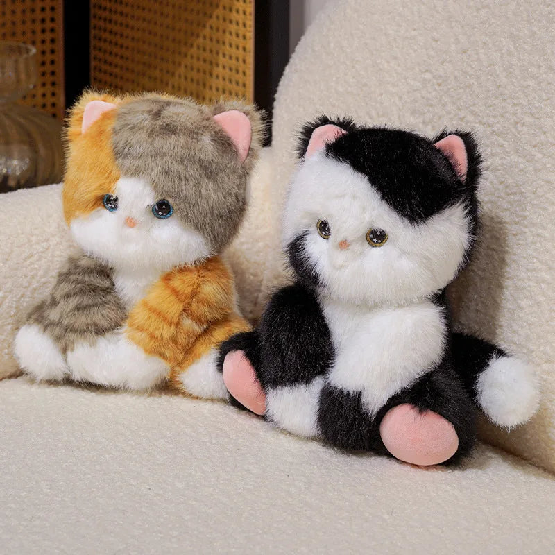 Cute Cartoon Cat Plush Dolls 24Cm Devon Rex Siamese Black Cat Soft Sleep Toy Cute Kids Birthday Gift Decorative Accompany Toy
