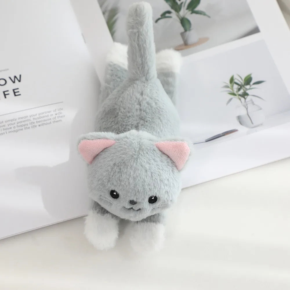 Simulation Cat Plush Slap Bracelet Smile Wrist Style Plush Doll Slap Bracelet with Tail Cute Cat Plush Wrist Band Birthday Gift