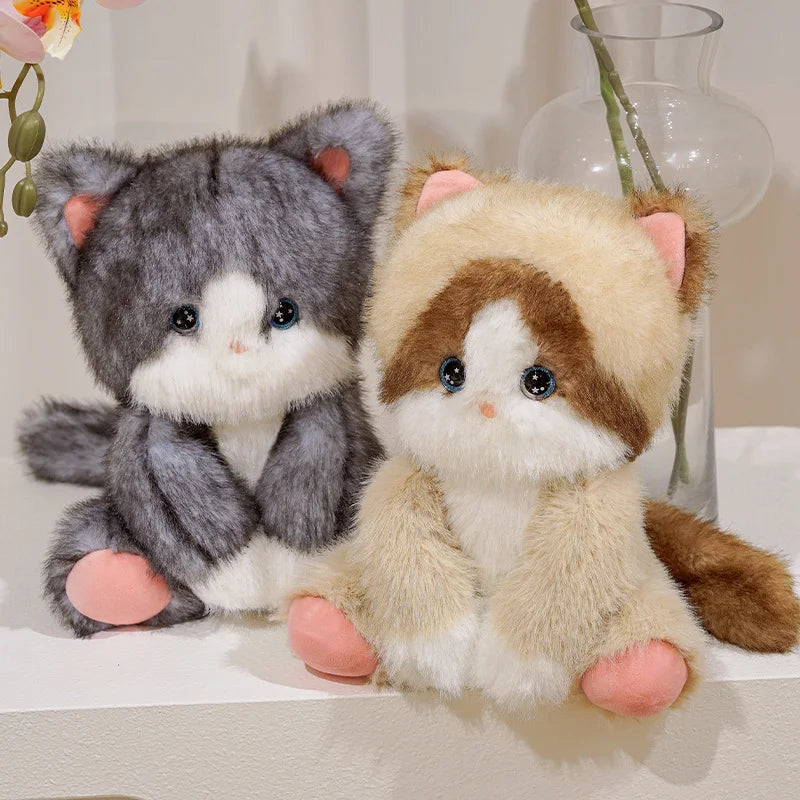 Cute Cartoon Cat Plush Dolls 24Cm Devon Rex Siamese Black Cat Soft Sleep Toy Cute Kids Birthday Gift Decorative Accompany Toy