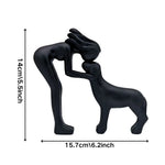 1 Girl and Dog Friendship, Resin Crafts Collection, Girl and Dog Statue, Remember Their Friendship, Dog Commemorative Gift, Beautiful Home Decoration Gift, Those Sharing Gift, Room Decoration, Girl Carrying Dog as Loyalty Pet and Friends Reminder, Indoor and Outdoor Decoration Gift