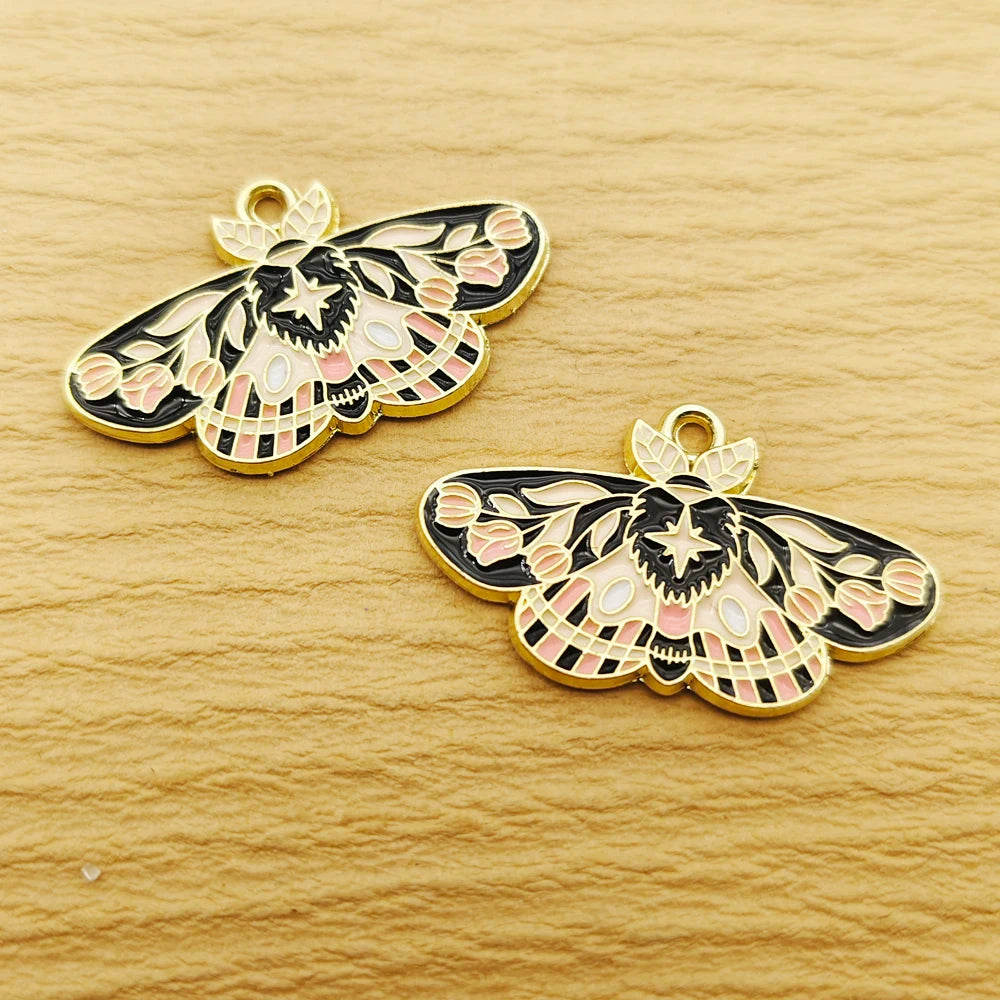 10Pcs Flower Butterfly Charm for Jewelry Making Enamel Necklace Bracelet Earring Pendant Diy Accessories Alloy Metal Gold Plated