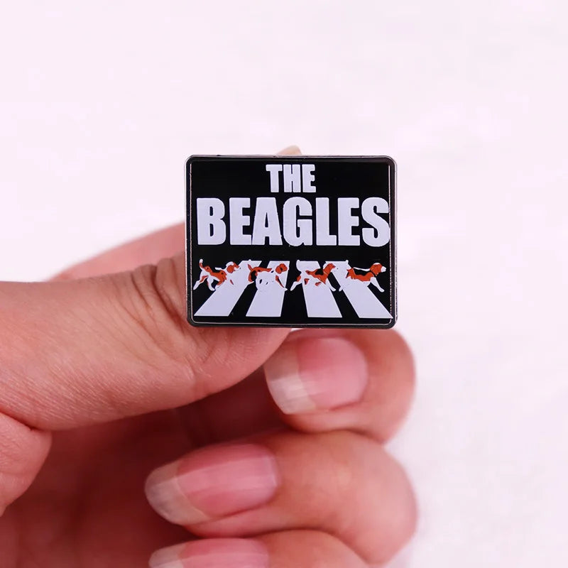 The Beagles Badge Enamel Pin Brooch Cute Hound Dog Lover Jewelry Backpack Decorate