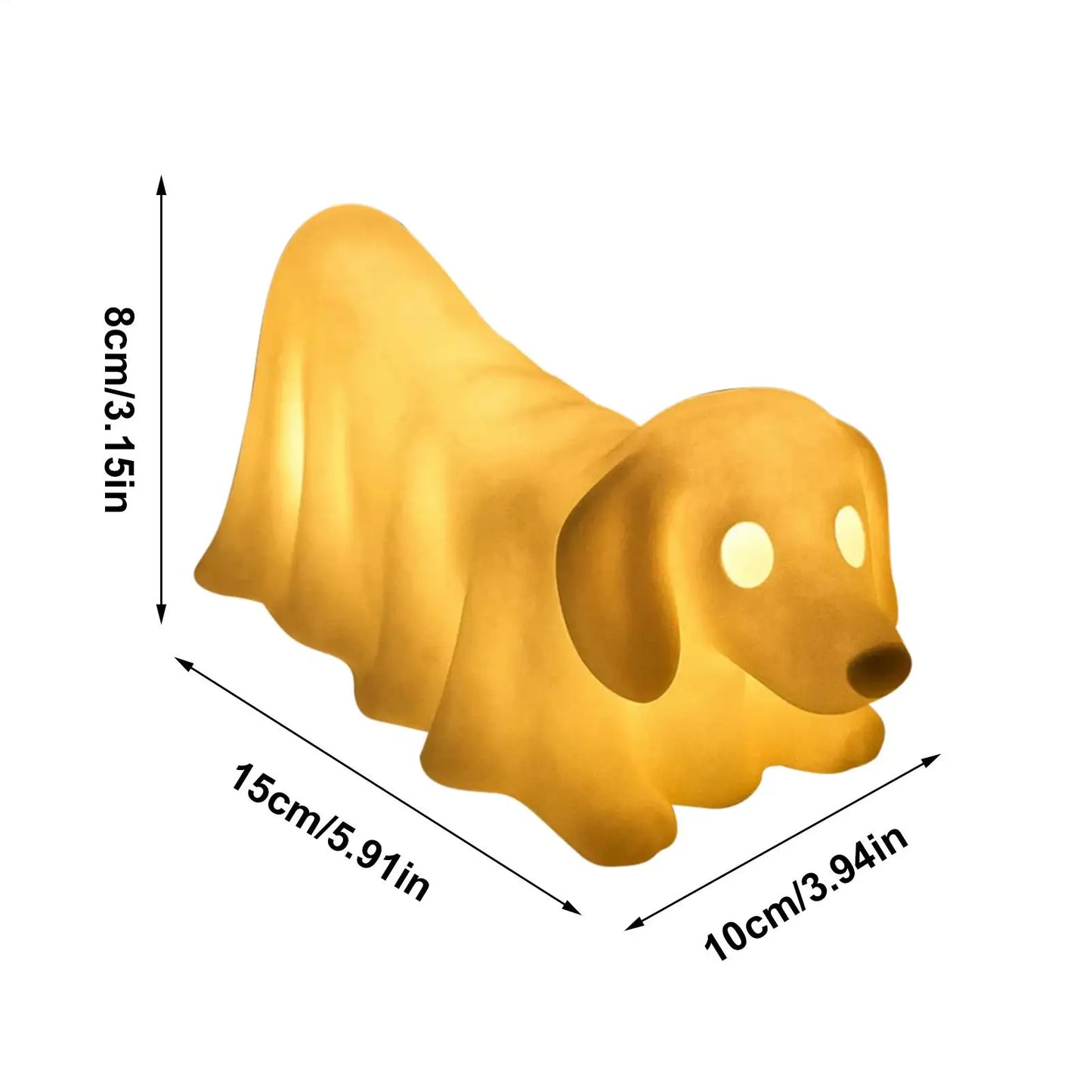Halloween Ghost Pet Lamp Ghost Dachshund Statues Nightlight Exquisite Cute Nightlight Decor for Home Living Room Bedroom