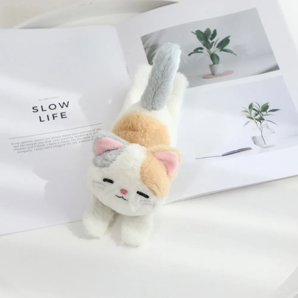 Simulation Cat Plush Slap Bracelet Smile Wrist Style Plush Doll Slap Bracelet with Tail Cute Cat Plush Wrist Band Birthday Gift