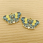 10Pcs Flower Butterfly Charm for Jewelry Making Enamel Necklace Bracelet Earring Pendant Diy Accessories Alloy Metal Gold Plated