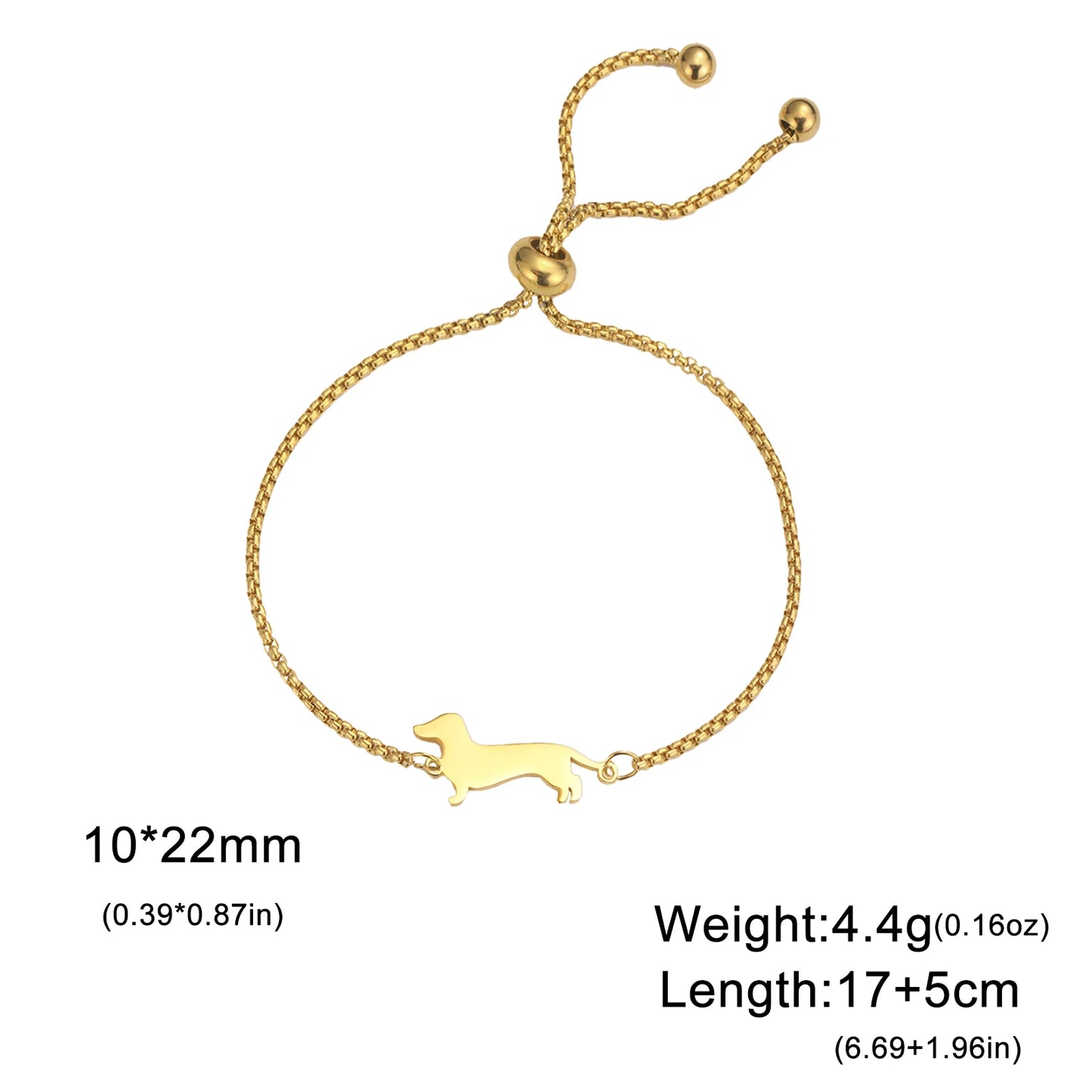 Dachshunds Sausage Dog Bracelets for Women Stainless Steel Double Layers Beads Chain Bracelets Jewelry Birthday Gift