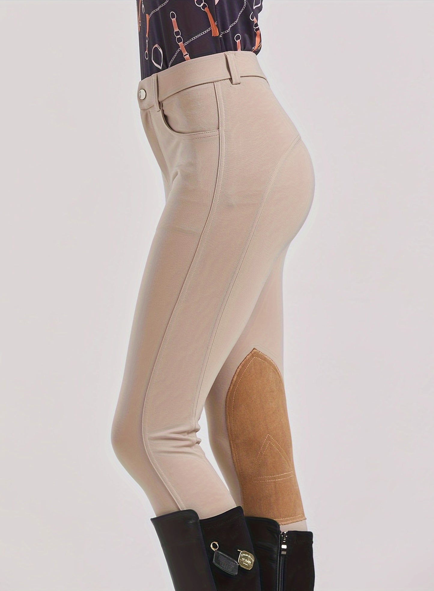 Breeches Women Equestrian Knee Patch Woman Horse Riding Pants Leggings Sport Training Horseback Tight Clothes - Quick Drying
