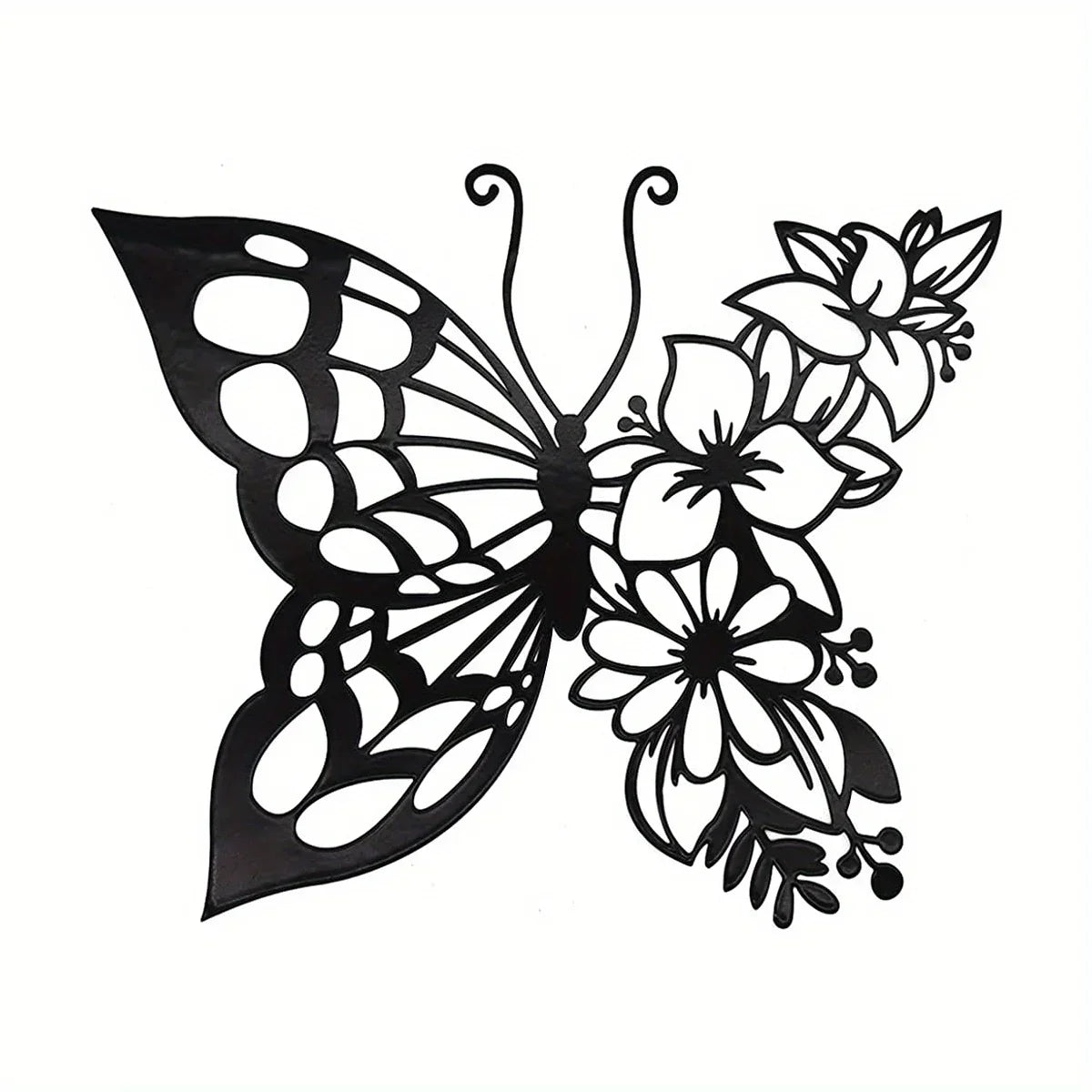 CIFBUY Metal Wall Art Elegant Butterfly Metal Wall Decor Modern Metal Wall Silhouette Easy Installation Home Decoration Artwork