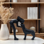 1 Girl and Dog Friendship, Resin Crafts Collection, Girl and Dog Statue, Remember Their Friendship, Dog Commemorative Gift, Beautiful Home Decoration Gift, Those Sharing Gift, Room Decoration, Girl Carrying Dog as Loyalty Pet and Friends Reminder, Indoor and Outdoor Decoration Gift