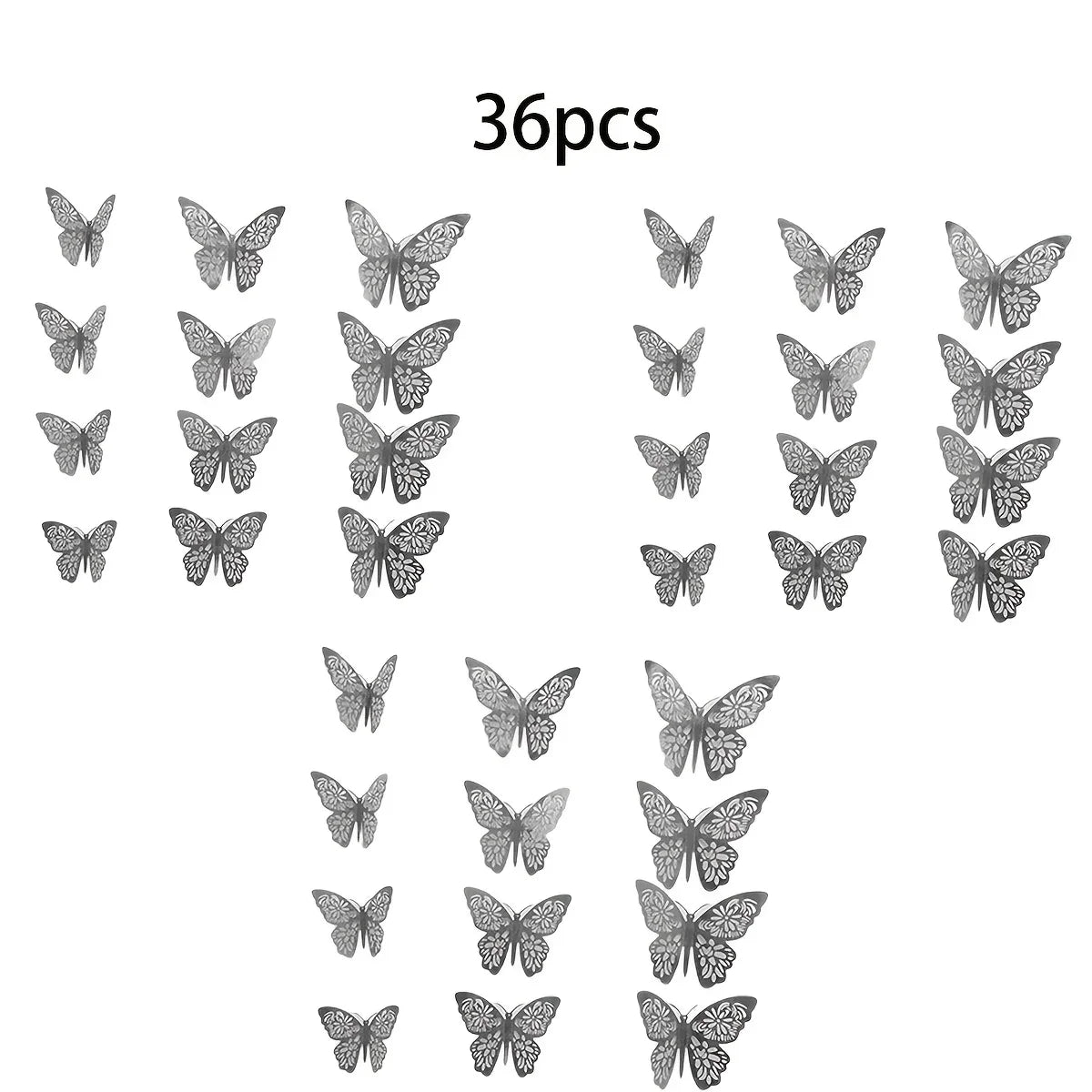 12/36/72PCS 3D Butterfly Wall Decor 4 Styles 3 Sizes,Butterfly Decorations for Butterfly Birthday Party Cake Room Decorations