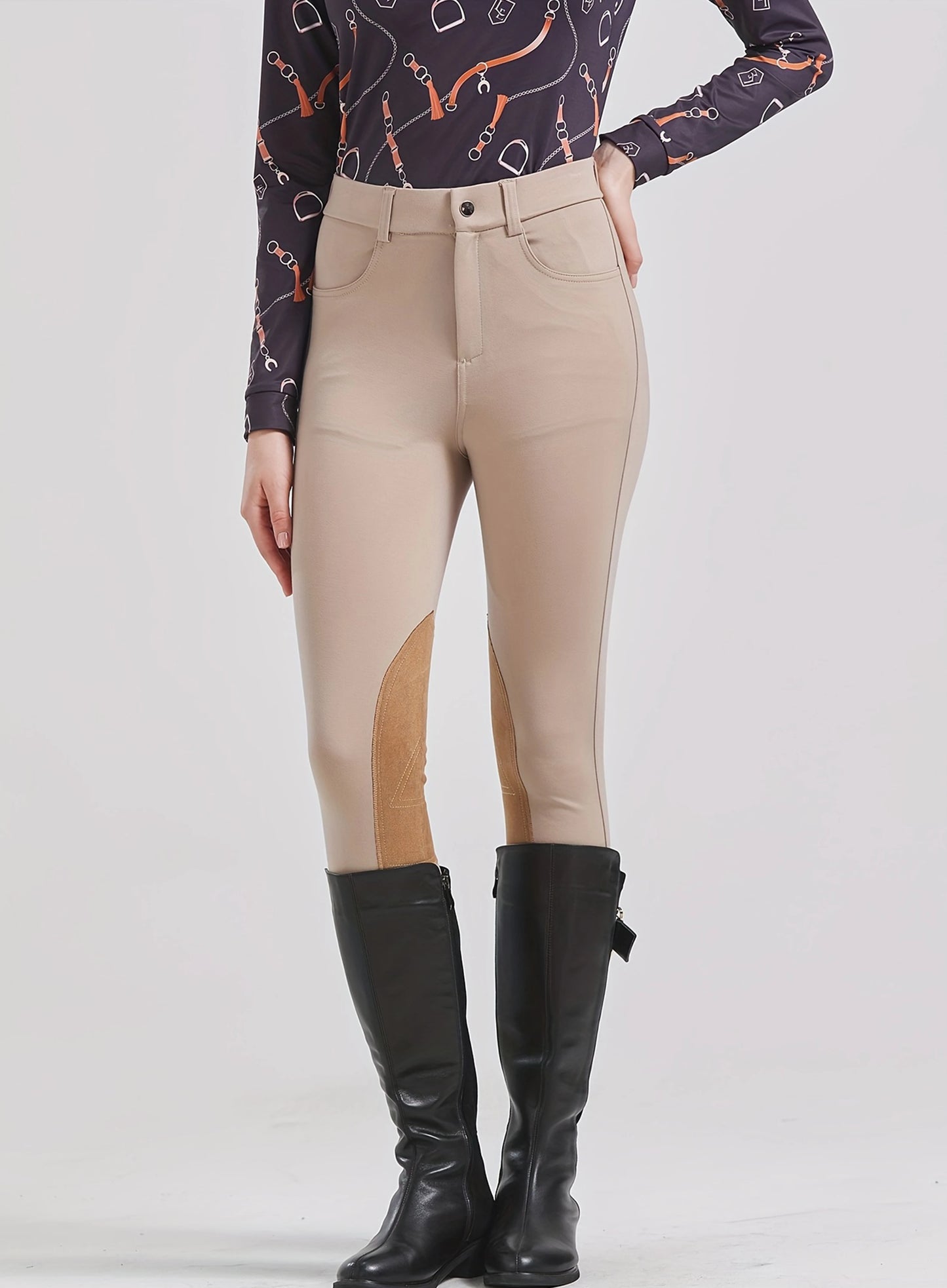 Breeches Women Equestrian Knee Patch Woman Horse Riding Pants Leggings Sport Training Horseback Tight Clothes - Quick Drying