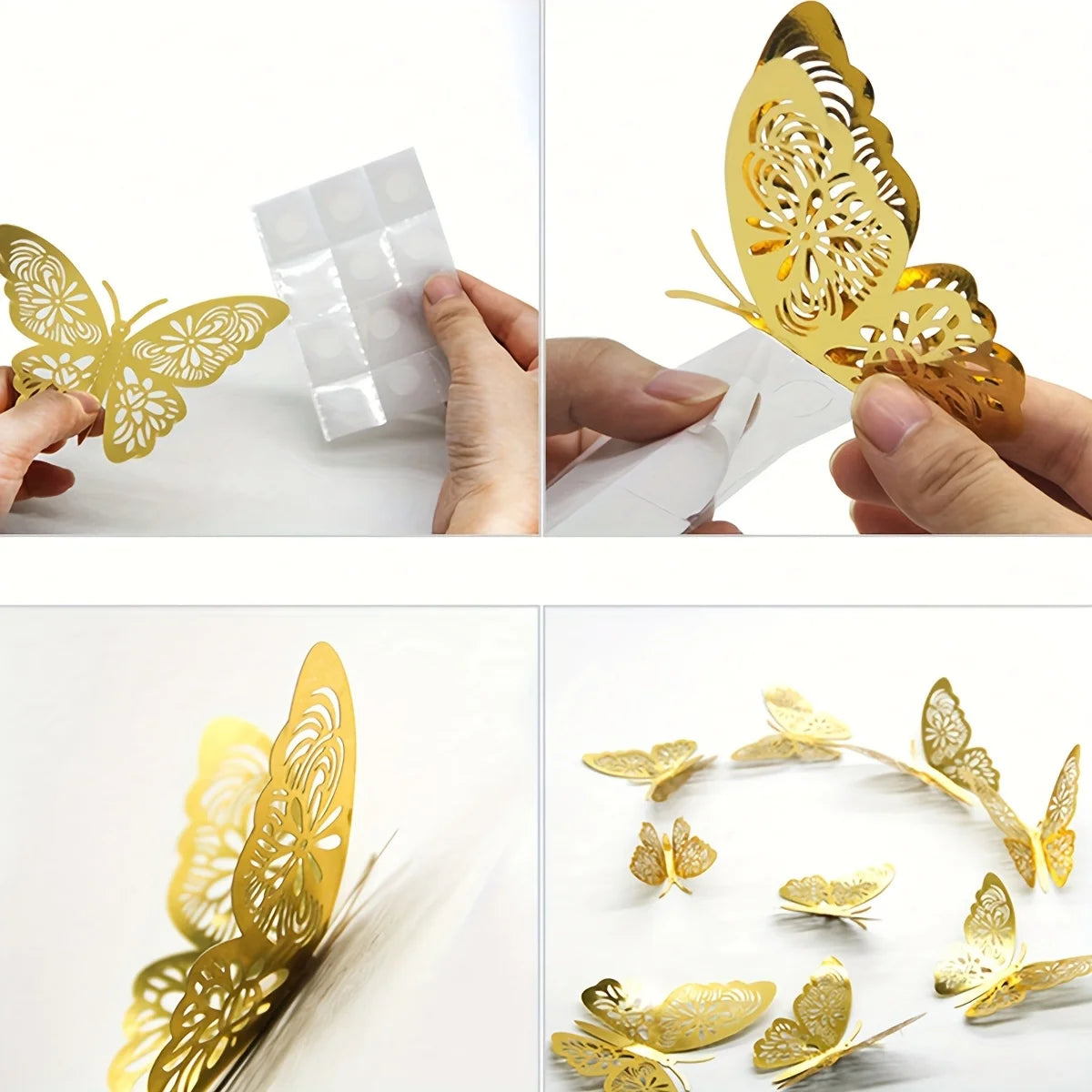 12/36/72PCS 3D Butterfly Wall Decor 4 Styles 3 Sizes,Butterfly Decorations for Butterfly Birthday Party Cake Room Decorations