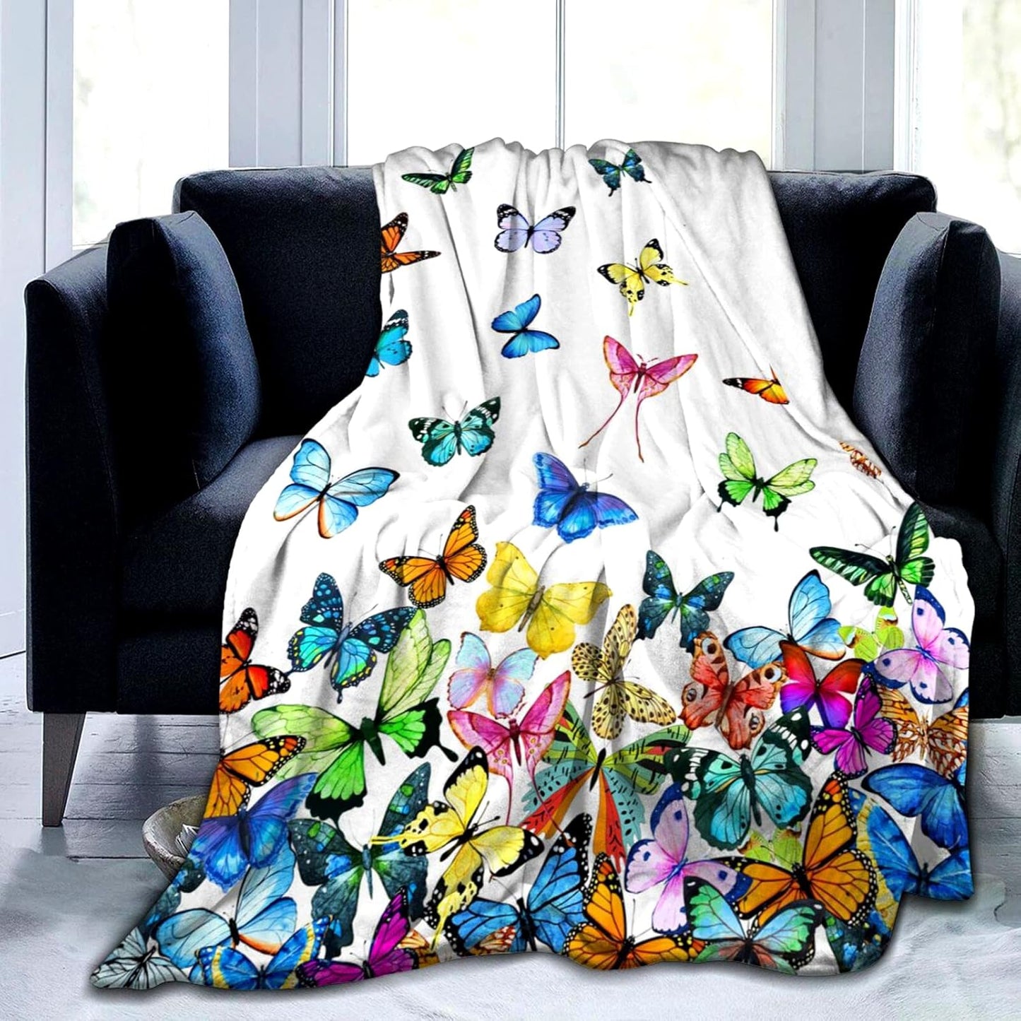 Butterfly Blanket Beautiful Butterfly Throw Blanket Ultra Soft Blankets Lightweight Cozy for Bed Couch Sofa 50"X40"