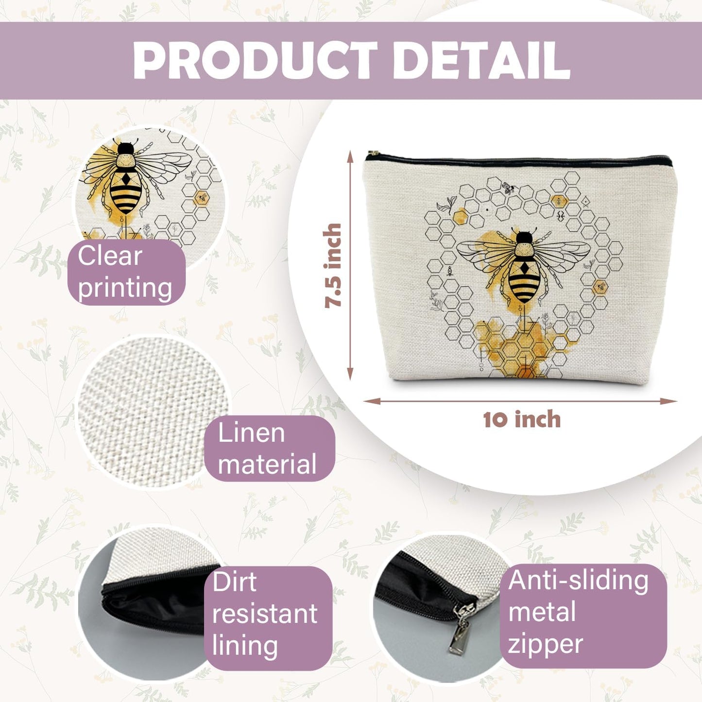 Bee Gifts: Honeycomb Makeup Bags for Bee Lovers and Beekeeper Accessories