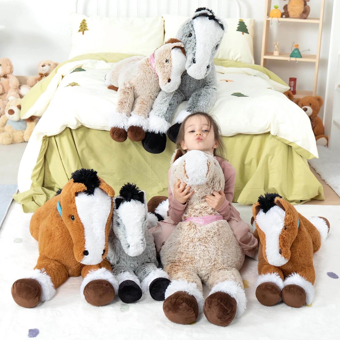 47" Giant Horse Stuffed Animal Large Stuffed Horse Plush Toy