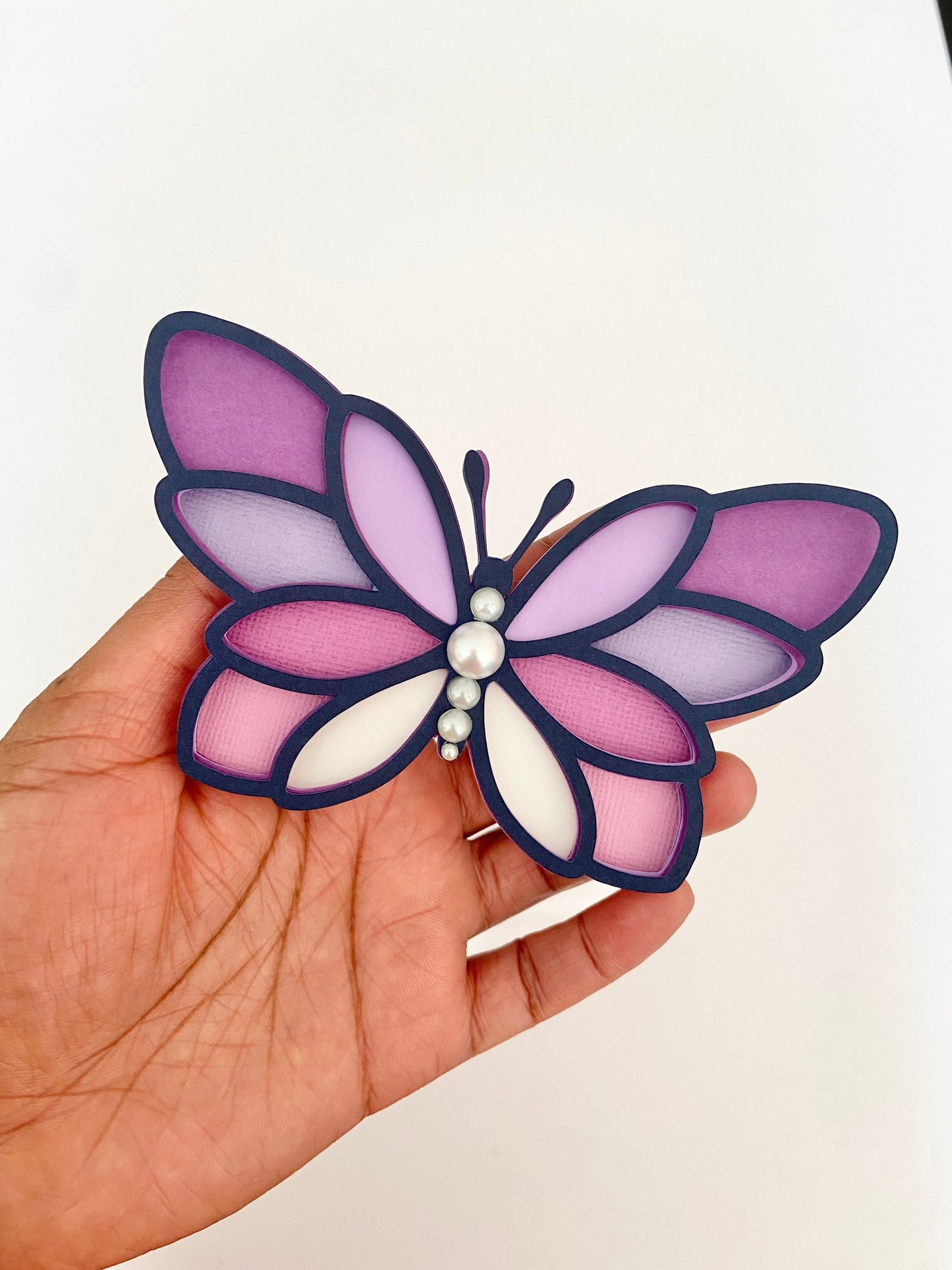 Butterfly SVG PNG Cut File for Cricut & Silhouette Cameo, Butterfly Birthday Theme Party, Butterfly Stencil for Party Decor, Shadow Box