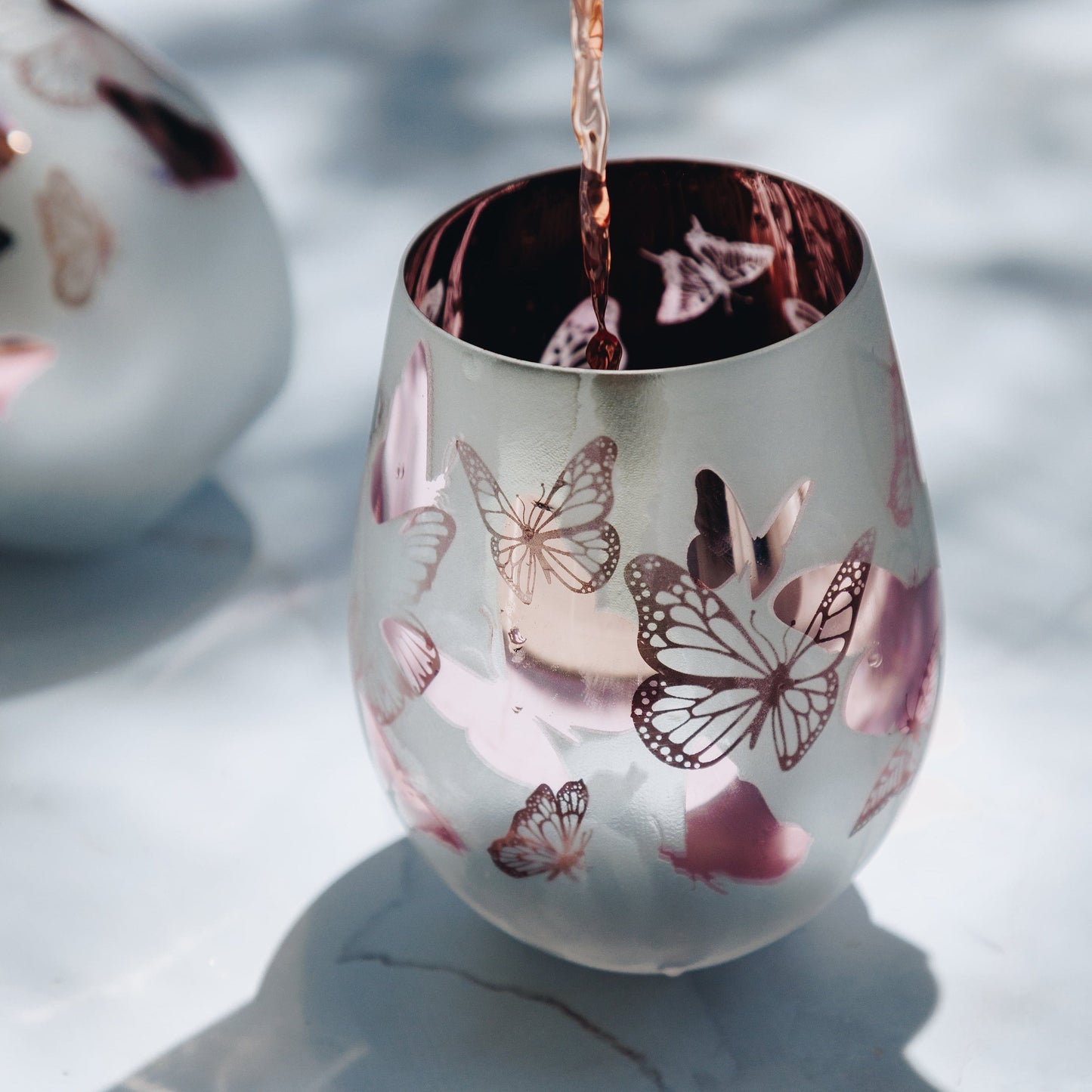 Butterfly Gifts Butterfly Wine Glass Pink Wine Glass for Mom Butterfly Tumbler Cups Mothers Day Gift for Mom Gift Nature Lover Gift for Her